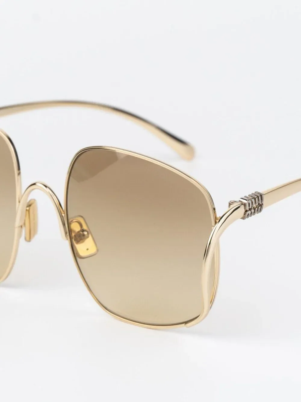 Miu Miu Women Sunglasses Gold Yellow Gradient Square MUA57S 5AK20S NEW AUTHENTIC